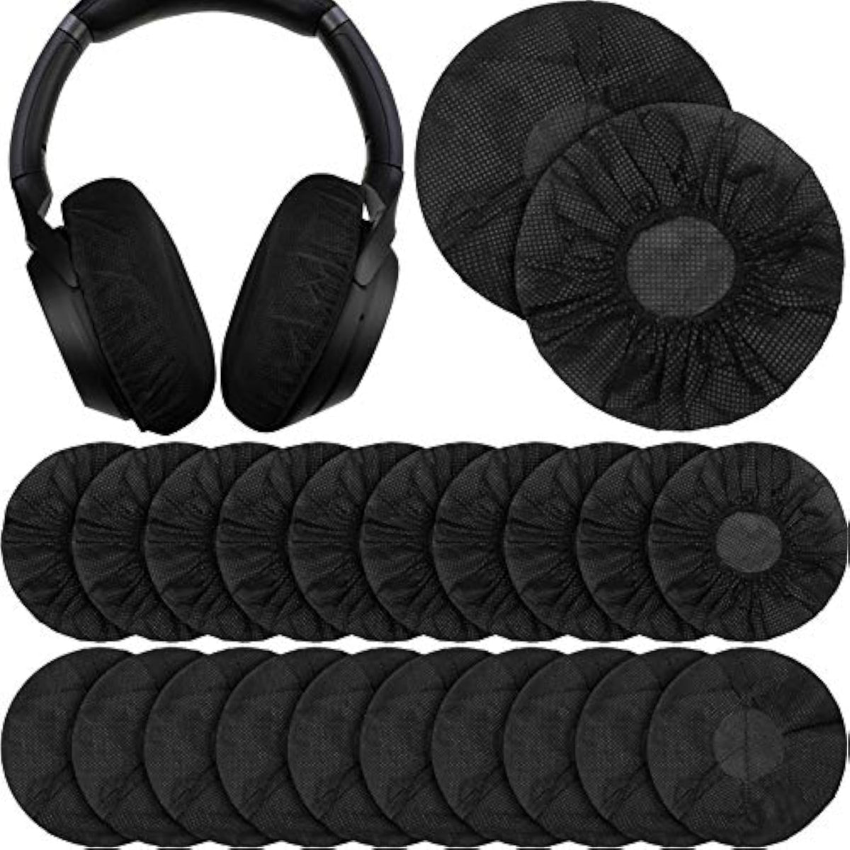 100-Pack Disposable Earphone Covers Sanitary Black 11cm