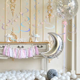 Party Swirl Decorations Iridescent Shinny Foil Hanging Swirl Decorations Plastic Streamer For Ceiling Plastic Streamer For Party Decorations Metallic Hanging Swirl Pack Of 30