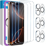 3-Pack iPhone 16 Pro Max Screen & Camera Lens Protector 9H Tempered Glass