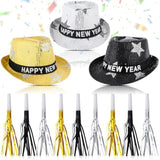 6 Pc 2026 New Year Party Kit with LED Hats and Fringe Squawkers