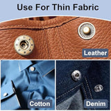 15Mm Leather Snap Button Kits With Hammer Punch Spacer, 90 Sets Metal