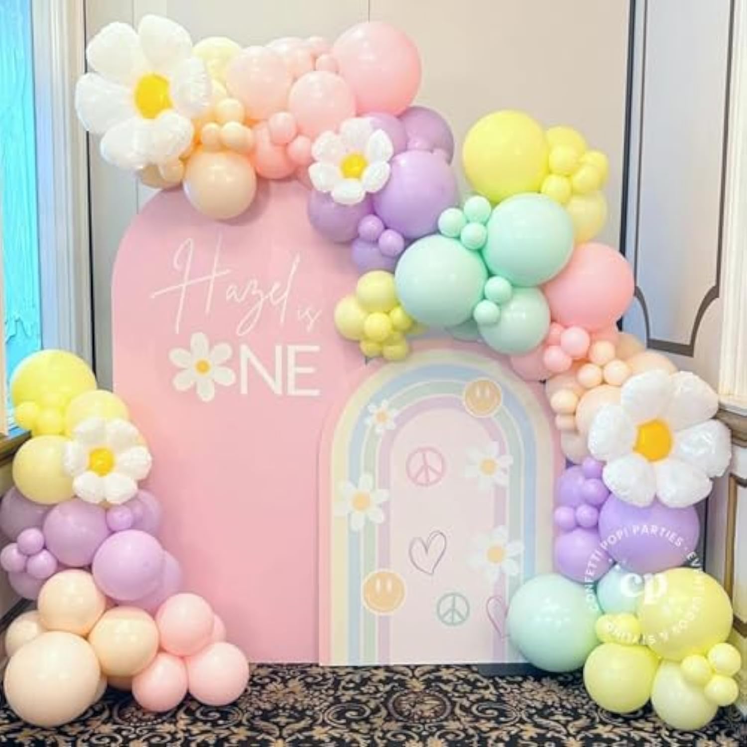 Daisy Balloon Arch Kit: Purple, Blue, Pink Baby Shower Decor