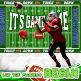 Football Backdrop Banner Decoration 4 Pcs Football Party Supplies It'S Game Time Touch Down Wall Door Sign Decor For Sport Game Birthday Party Favors