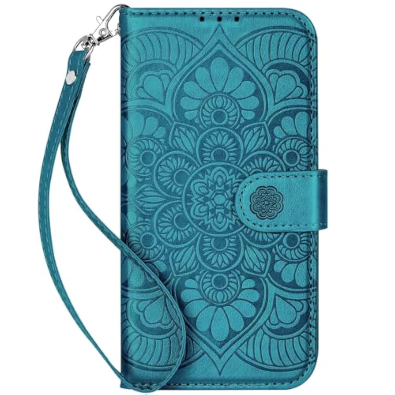 Premium PU Leather Wallet Case for iPhone 15 with 3 Card Holder and Magnetic Clip