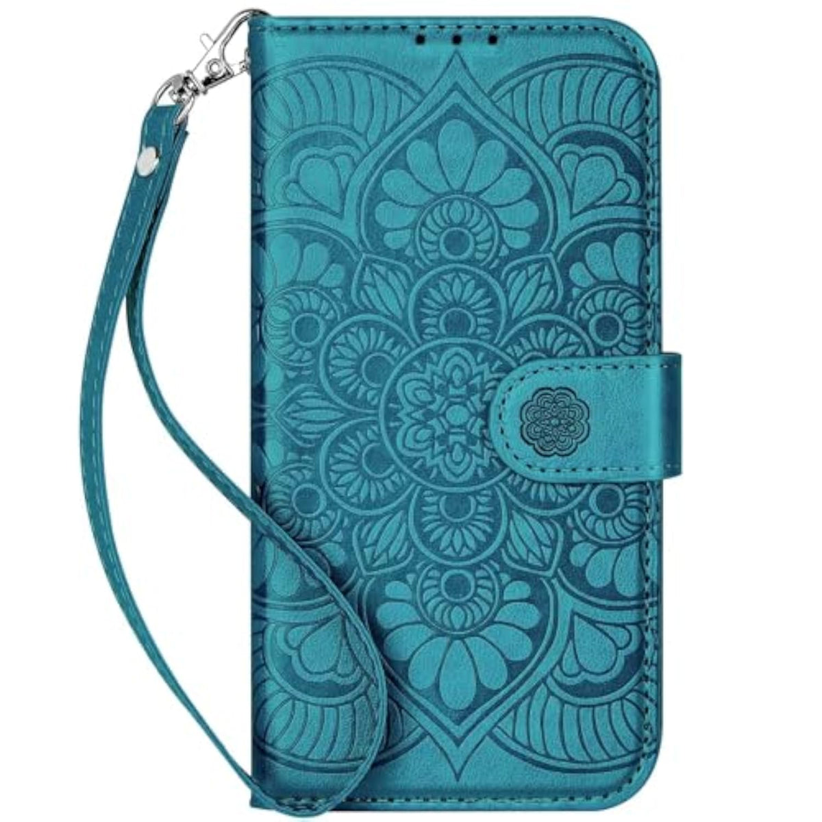 Premium PU Leather Wallet Case for iPhone 15 with 3 Card Holder and Magnetic Clip