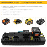 4-Port Battery Rapid Charger Dcb104 For Dewalt 12V Max, 20V Max, And Flexvolt 60V Max Lithium Ion Battery Charging Station (W/ 2 Usb Ports)