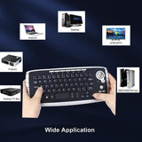 Mini Ergonomic Keyboard Trackball Air Mouse 1200Dpi Function Tv 2.4G Wireless Keyboard With Trackball For Lapotp Pc Tv (Silver)