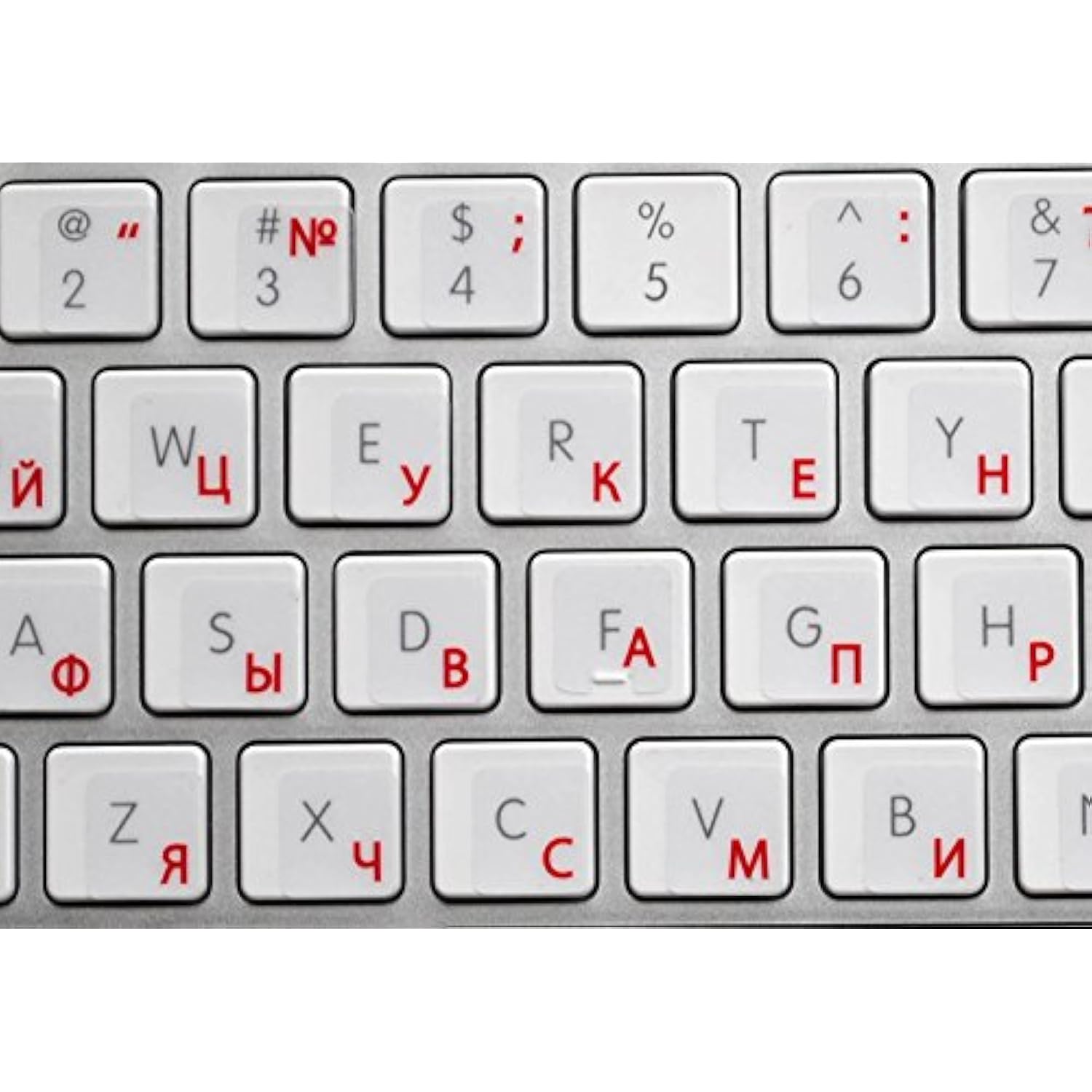 Online-Welcome Russian with RED Lettering Keyboard Stickers Transparent for Co