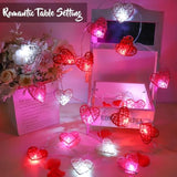 [Timer] Valentines Day Decorations Red Pink White Heart Lights 10Ft 20Led 3D Hollowed Rattan Big Heart String Light Battery Operated, Valentines Day Lights Romantic Valentines Decoration Bedroom Party