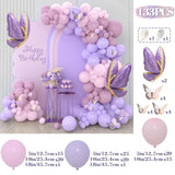 133pcs Purple Butterfly Balloon Garland Kit for Birthday & Baby Shower Decor