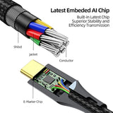 Usb C Extension Cable 3.3Ft (100W/10Gbps), Nylon Braided Usb 3.1 Type C Male T