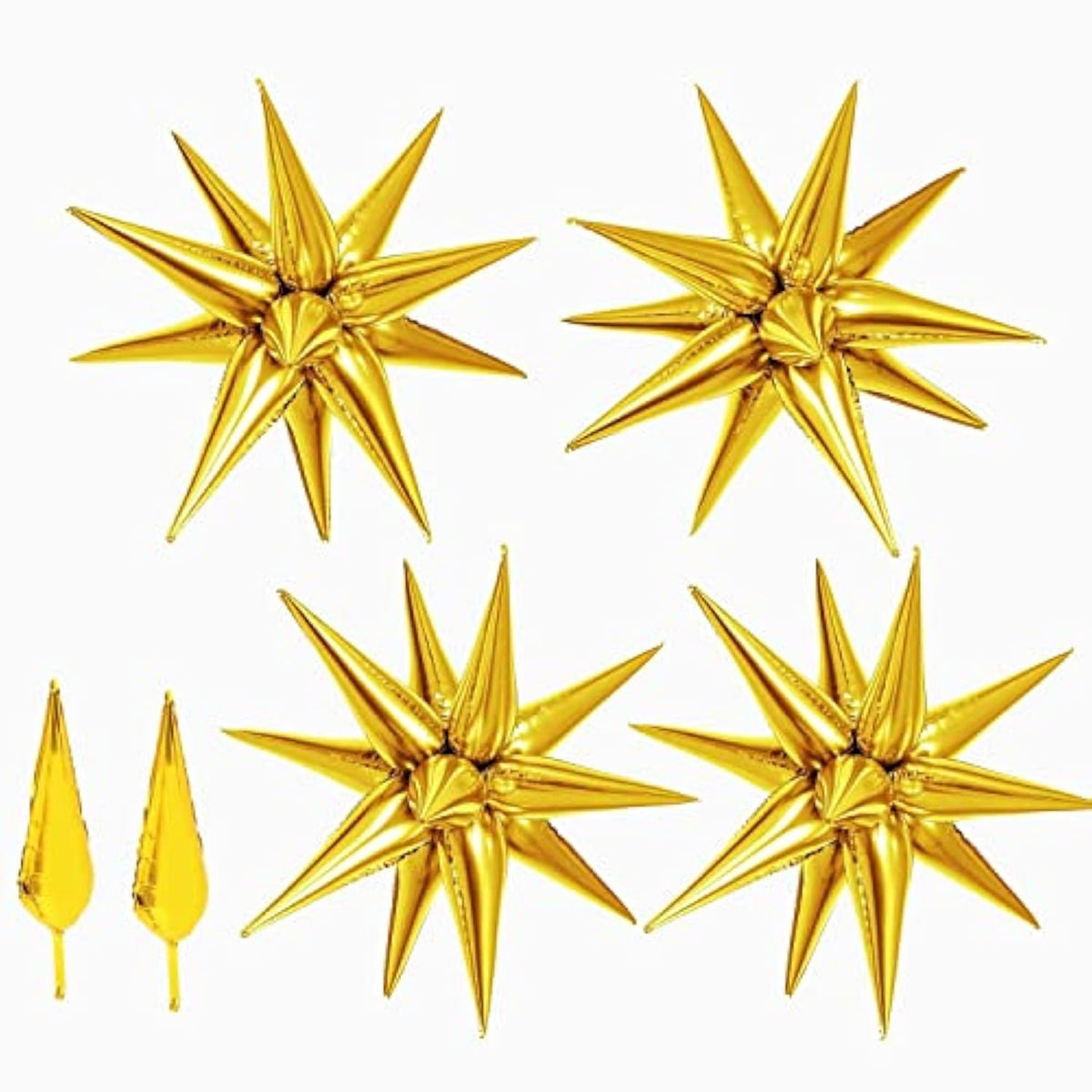 50Pcs 40" Gold Star Balloons, Metallic Explosion Star Foil for Party Decor