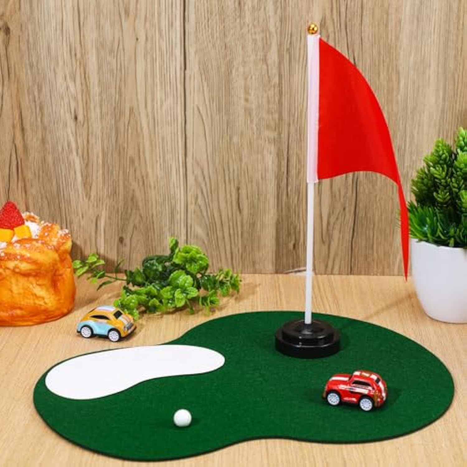 4 Set Golf Centerpieces Table Decorations Golf Party Supplies Including Ball Sand Trap Red Flag Plastic Flag Stand For Sport Themed Birthday Party Decor