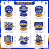 9Pcs We Appreciate You Decorations Navy Blue Gold Thank You Table Honeycomb Centerpieces Appreciate Table Topper Decor For Teacher Doctor Nurse Employee Xmas Graduation Appreciation Party Supplies