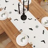 Halloween Table Runner 72 Inches Long, Halloween Home Kitchen Dining Room Table Decor, Christmas Xmas Winter Holiday Decorations And Supplies For Home