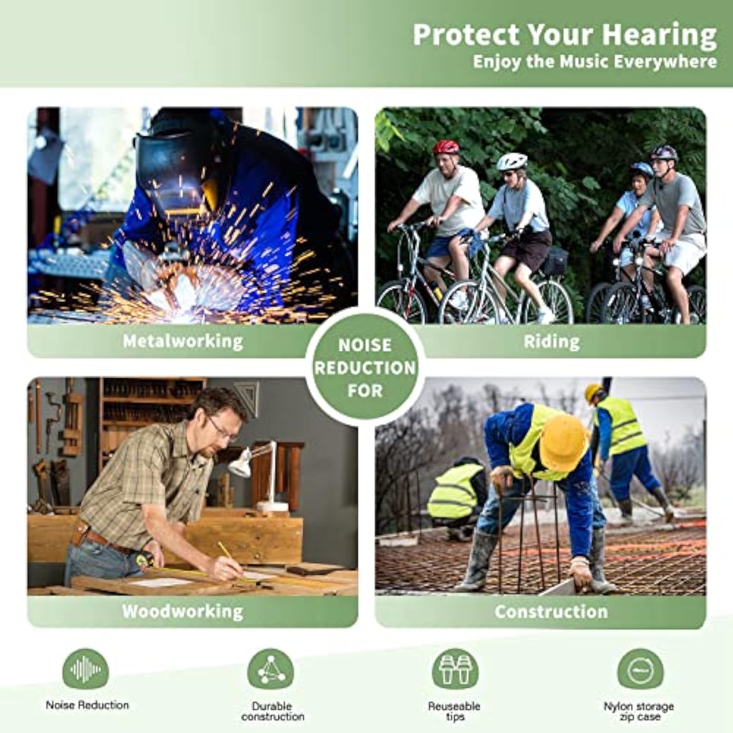 Work Earplug Headphones, Earbuds Wired In Ear Headphones For Work, Noise Isola
