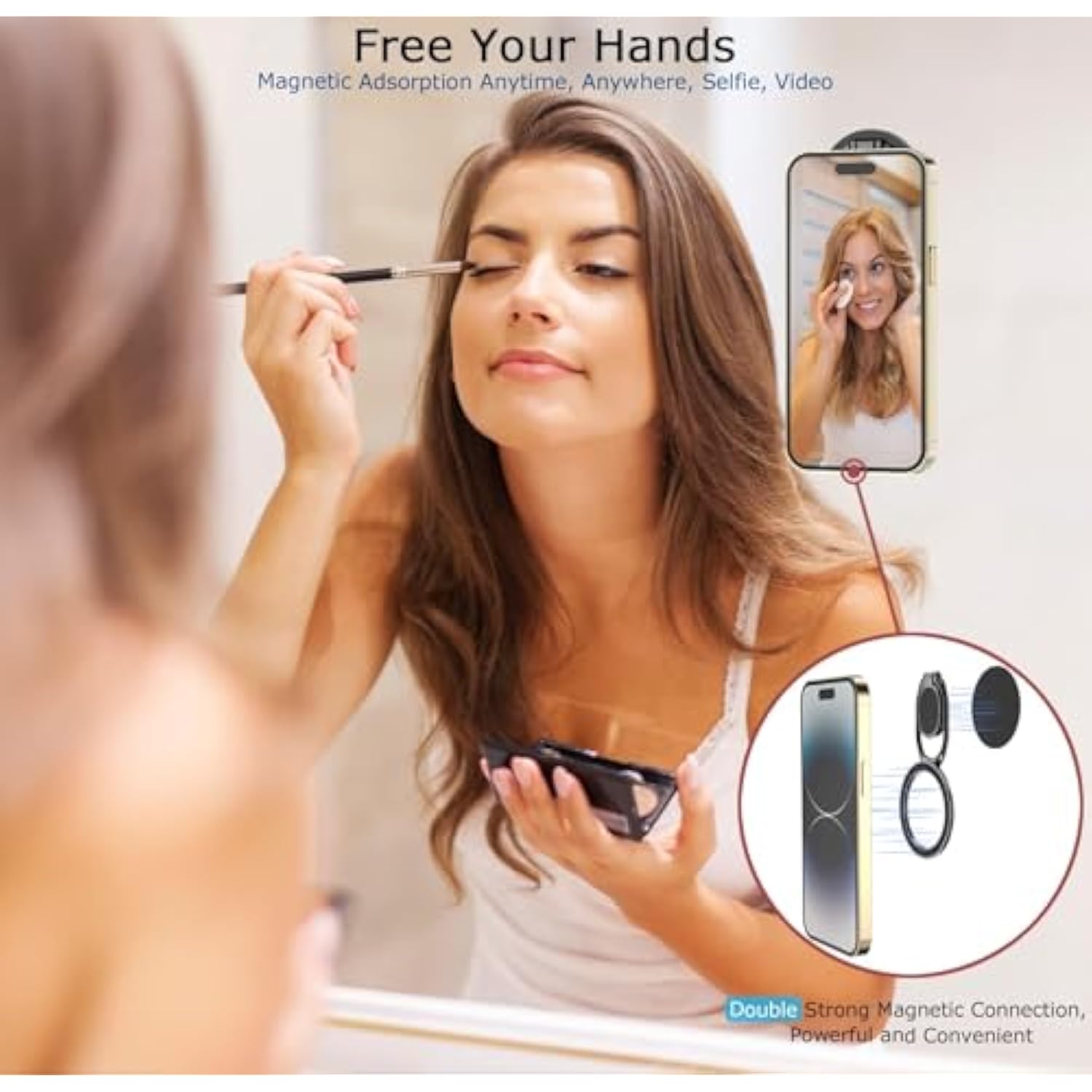 Magnetic Phone Ring Holder With Magsafe, Double Adjustable Gym Finger Ring Grip, Removable Phone Grip, For , Ipad And Smartphones, Compatible With Magnetic Car Mount (Colorful)