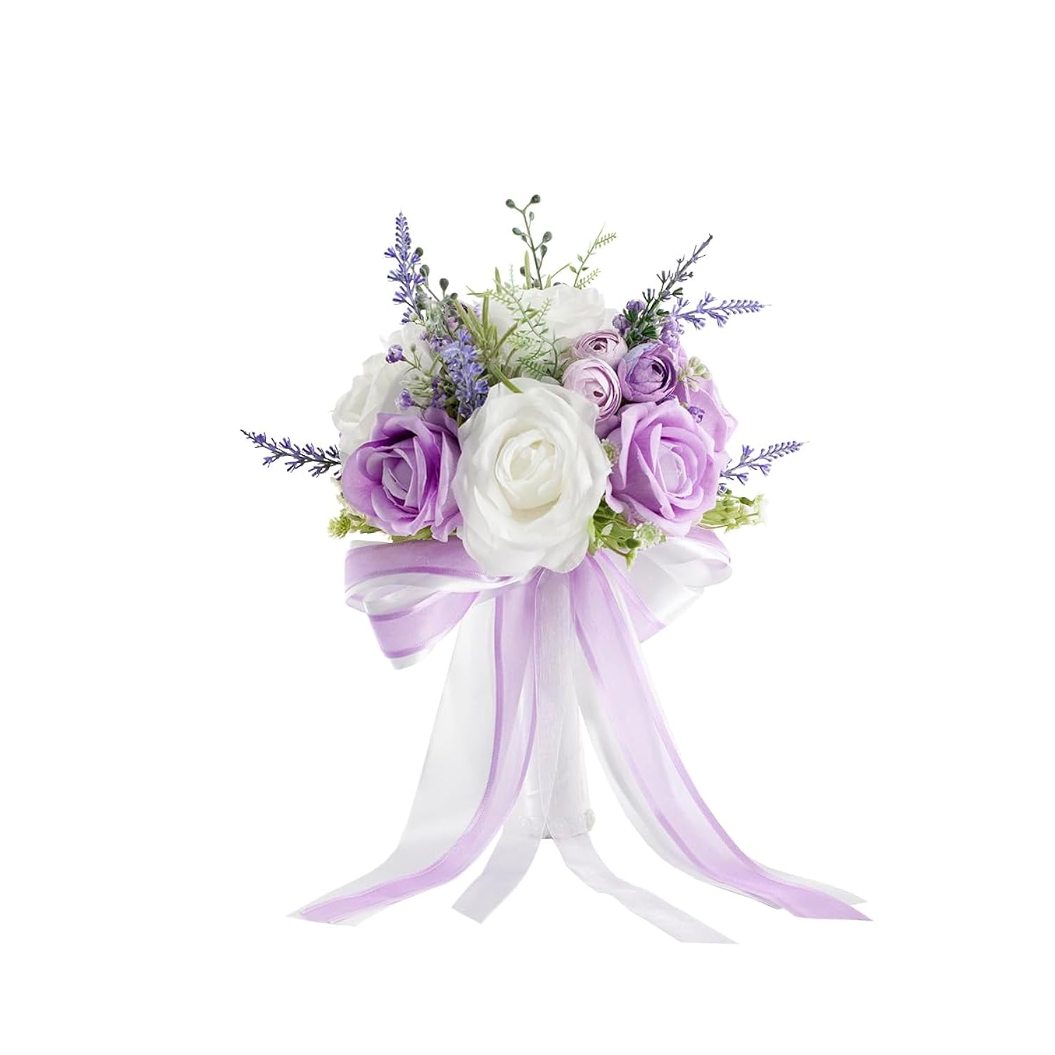 Wedding Bouquets For Bride Bridesmaids, 7 Inch Artificial Rose Flower Bridal Bouquets For Wedding, Prom, Ceremony, Homecoming, Anniversary Decor