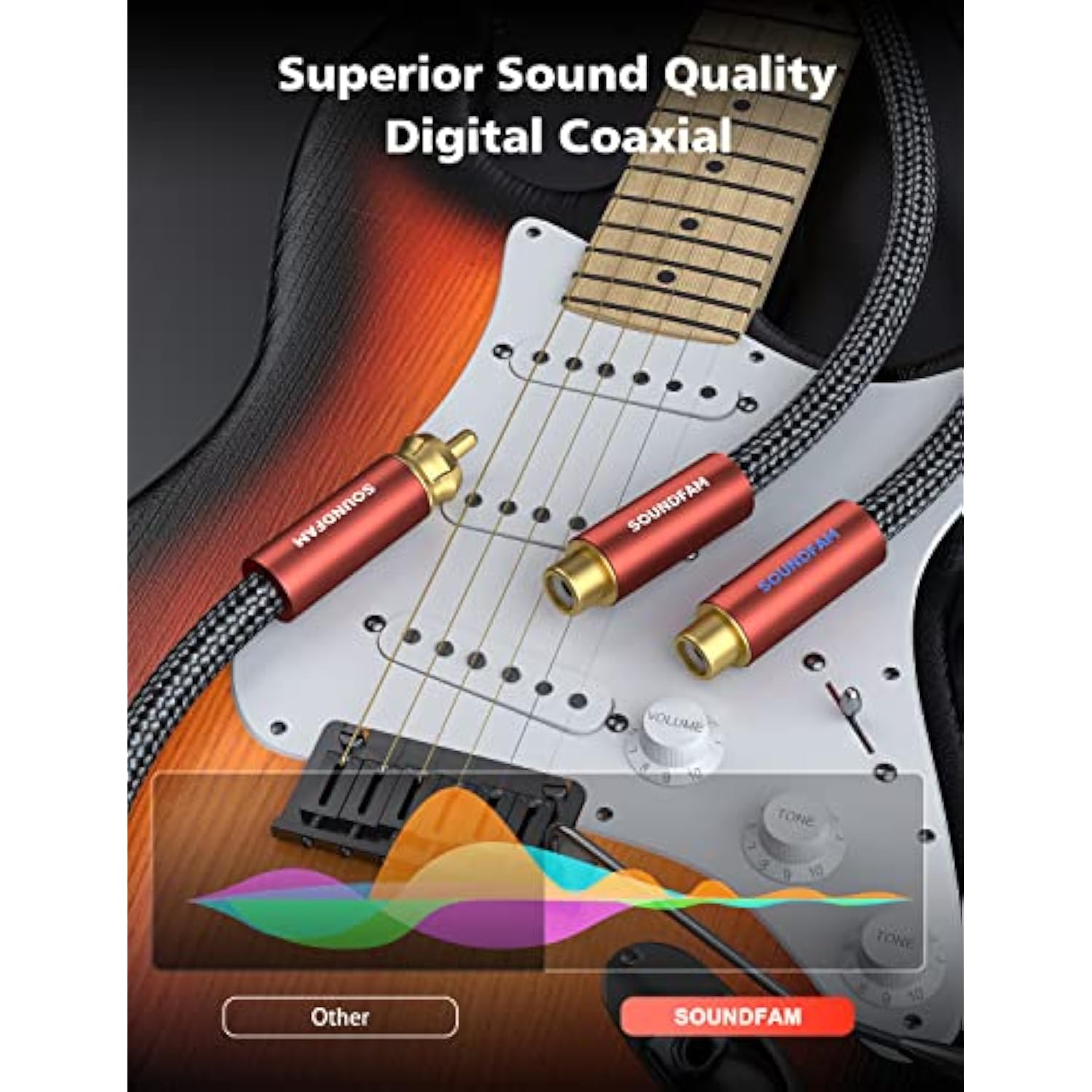 Rca Splitter 1-Male To 2-Female Y-Adapter Premium Subwoofer Splitter Cable - W