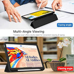 (A16) Case/ 10Th Generation Case [11-Inch 2025/10.9 Inch 2022] With Pencil Holder, Trifold Stand Smart Cover With Soft Tpu Back,Auto Wake/Sleep(Black)