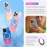 Hue - Magnetic Case For Iphone 16 Pro - [Compatible With Magsafe] - [360° Shock-Absorbent Bumper] - [Cute And Unique Phone Cover For Girls And Women] - Fluorescent Holographic Iridescent
