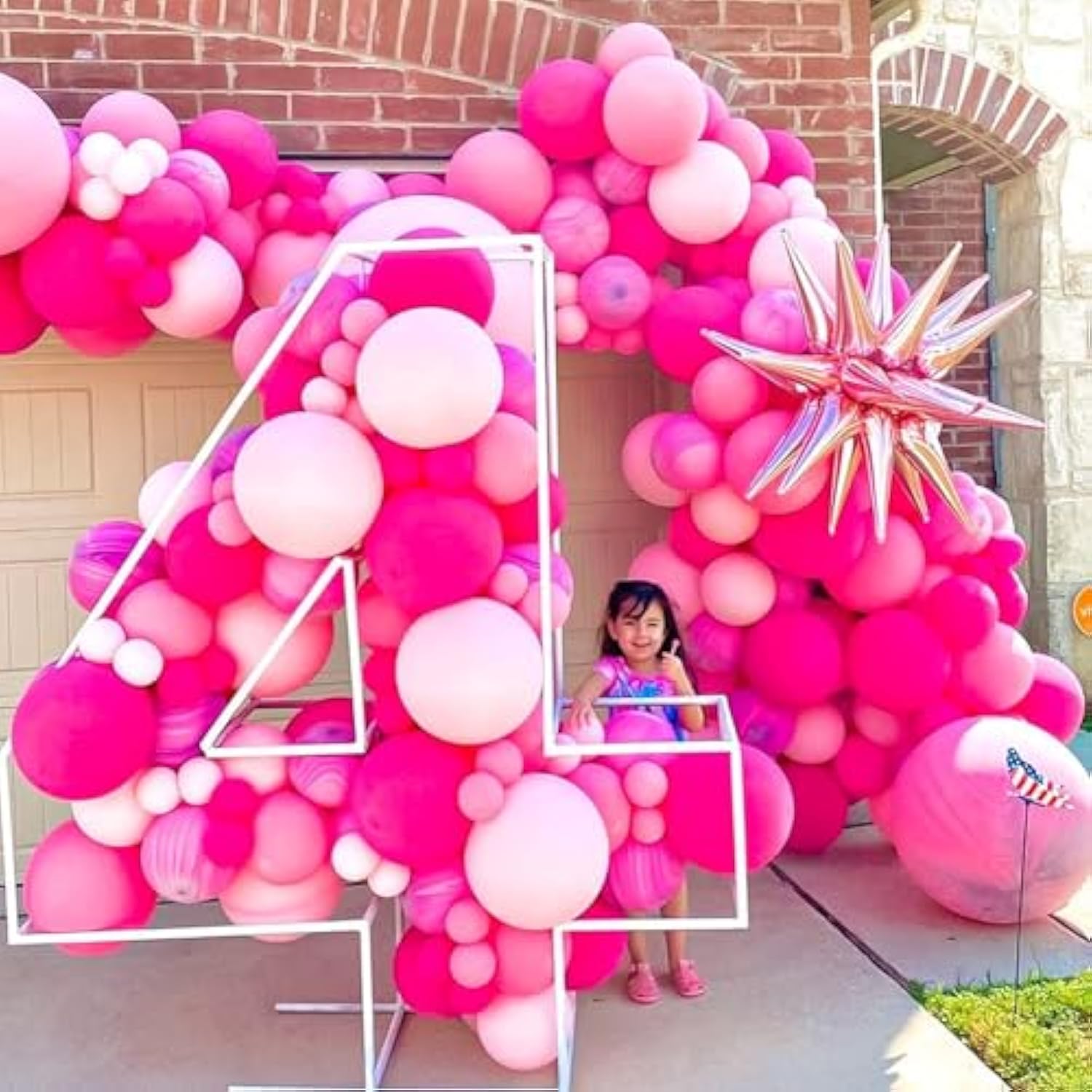 60pcs Hot Pink Balloon Set with Confetti & Metallic Balloons for Birthday  Baby Shower Decor