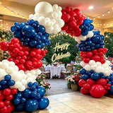 Red White and Navy Blue Balloon Arch Kit, Red White Blue Balloon Garland kit Different Size Balloons for Memorial Day 4th of July Patriotic Independence Veterans Day Baseball Birthday Party Decor