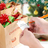 12Pcs Kraft Christmas Gift Bags With Handles, Small Xmas Treat Bags Reusable Gift Bags For Wrapping Gifts, Party Favors And Holiday Decor