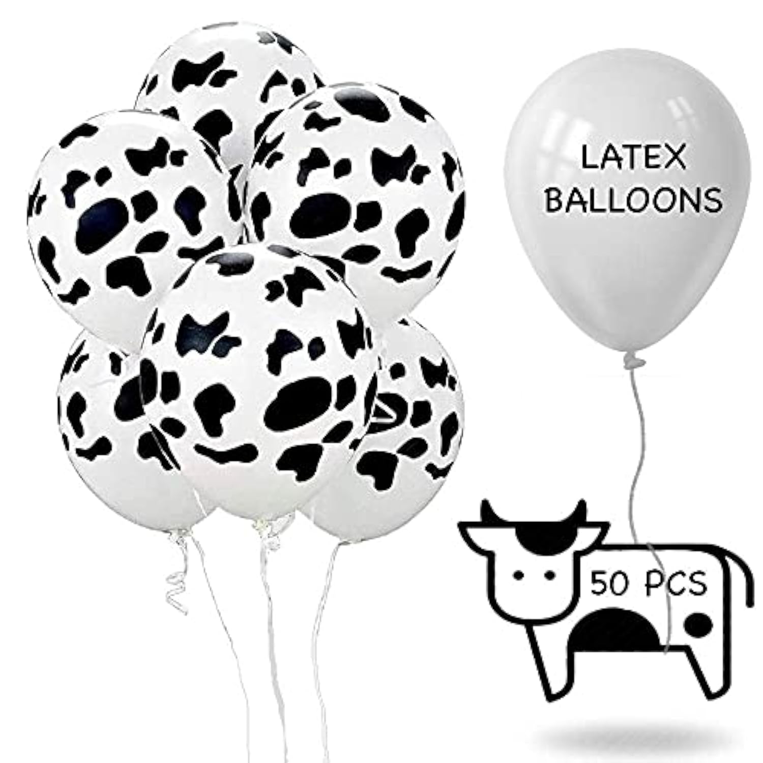 50 Pack Cow Print Balloons Western Cowboy Birthday Party Decorations Supplies