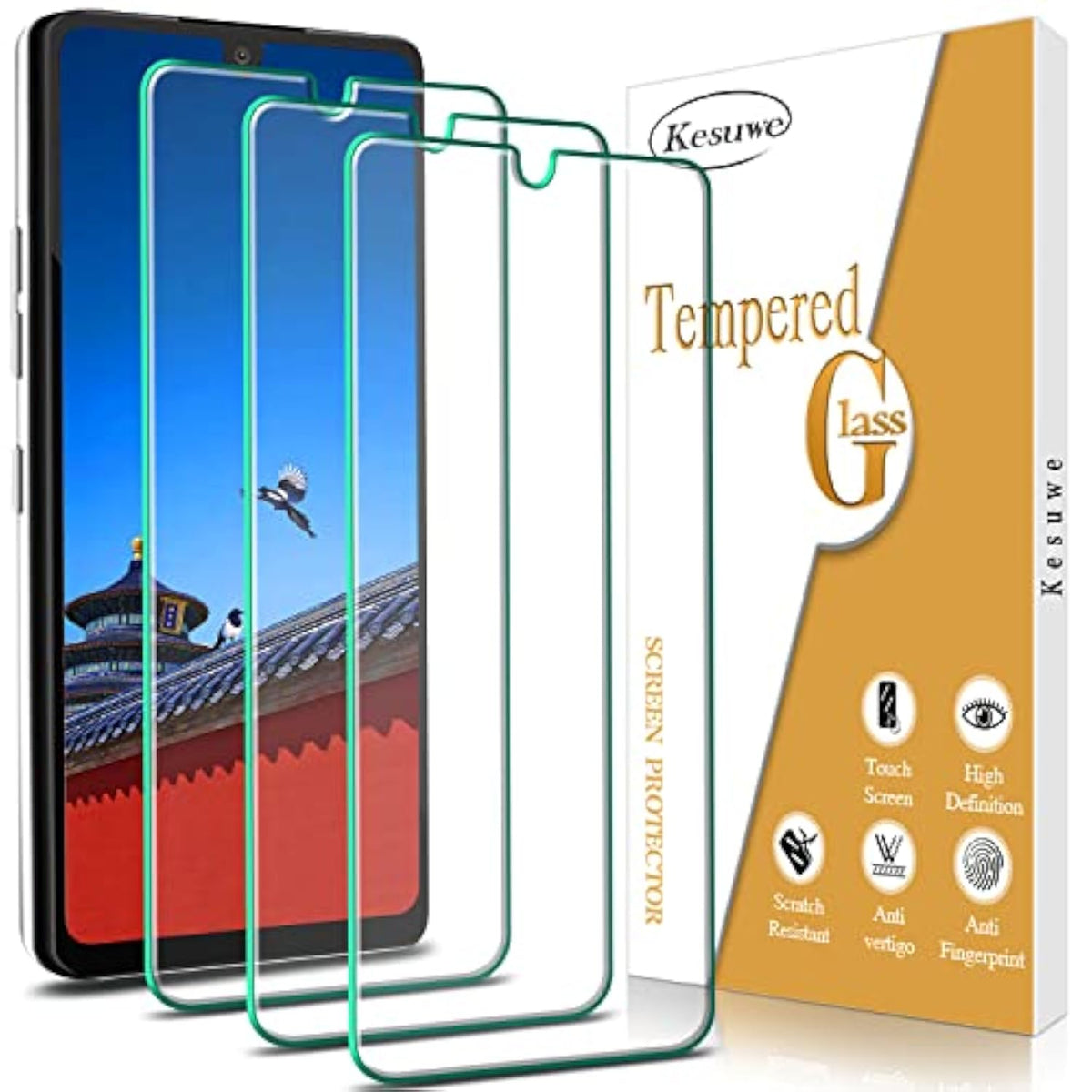 [3-Pack] Screen Protector For Lg Stylo 6 Tempered Glass, Anti Scratch, Bubble Free, 9H Hardness, Case Friendly, Easy To Install