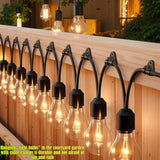 Hooks For Outdoor String Lights Clips, Christmas Light Clips Weatherproof, Lights Hanger Hooks For Hanging Christmas Light, Fairy Light, Cable, Holiday Decor - Black, 50 Pack