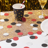 Silver Black And Red Confetti Table Decoration For Birthday Retirement Halloween Graduation Theme Party,1.2 Inch In Diameter,200 Counts