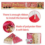 Red Happy Birthday Jesus Banner,Large Jesus’S Birthday Lawn Sign Yard Sign,Christian Winter Merry Christmas Party Decorations Supplies,Happy Bday Jesus God Party Decor 9.8X1.6 Ft