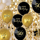 24Pcs Black Gold 50th Birthday Balloons Party Decorations
