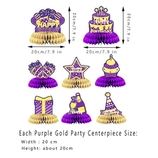 Purple Gold Birthday Party Decoration Purple Gold Birthday Centerpiece