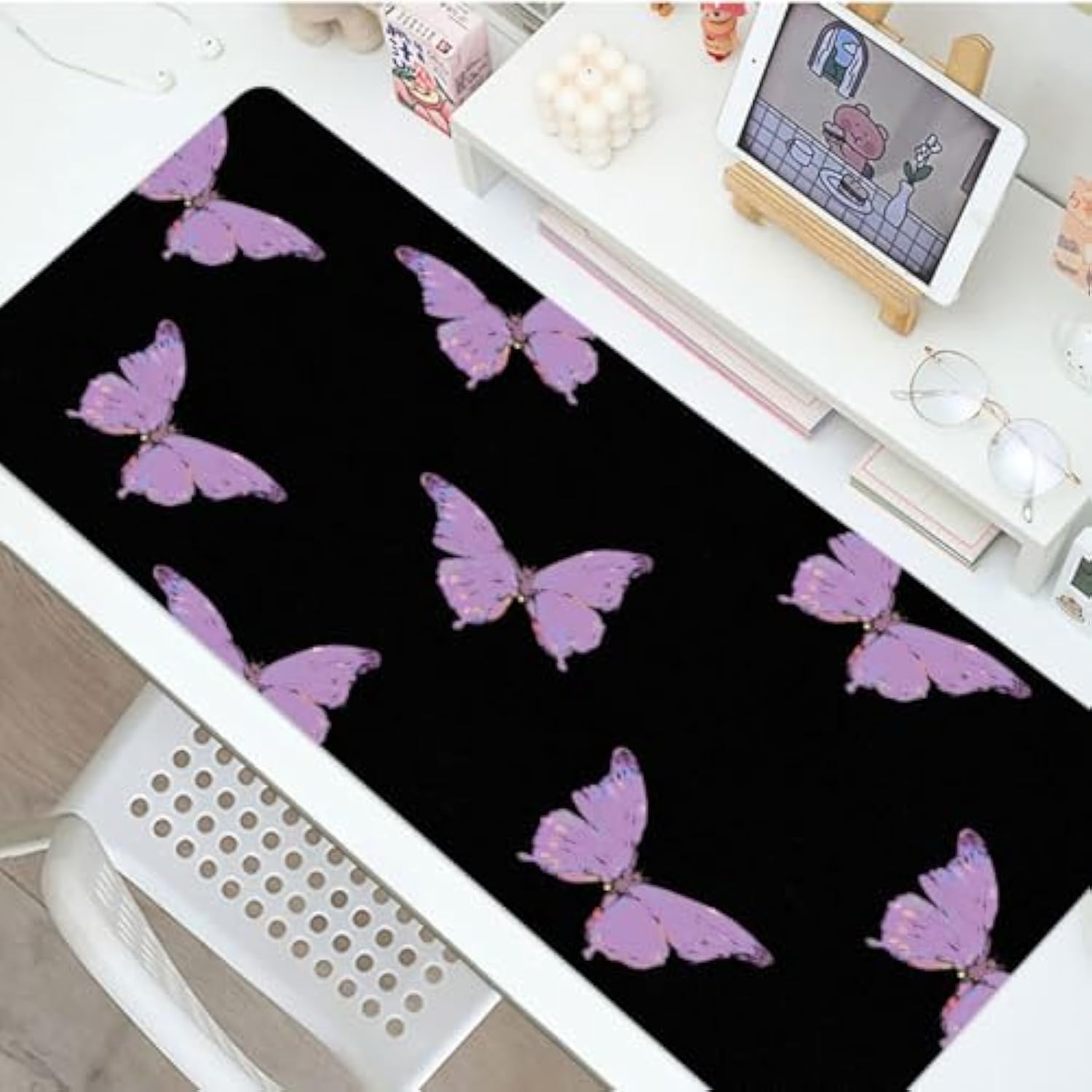 Cow Sunflowers Large Mouse Pad, Pu Leather Desk Protector, Non-Slip Computer Writing Mat, Gaming Keyboard Mouse Pad, Office Accessories