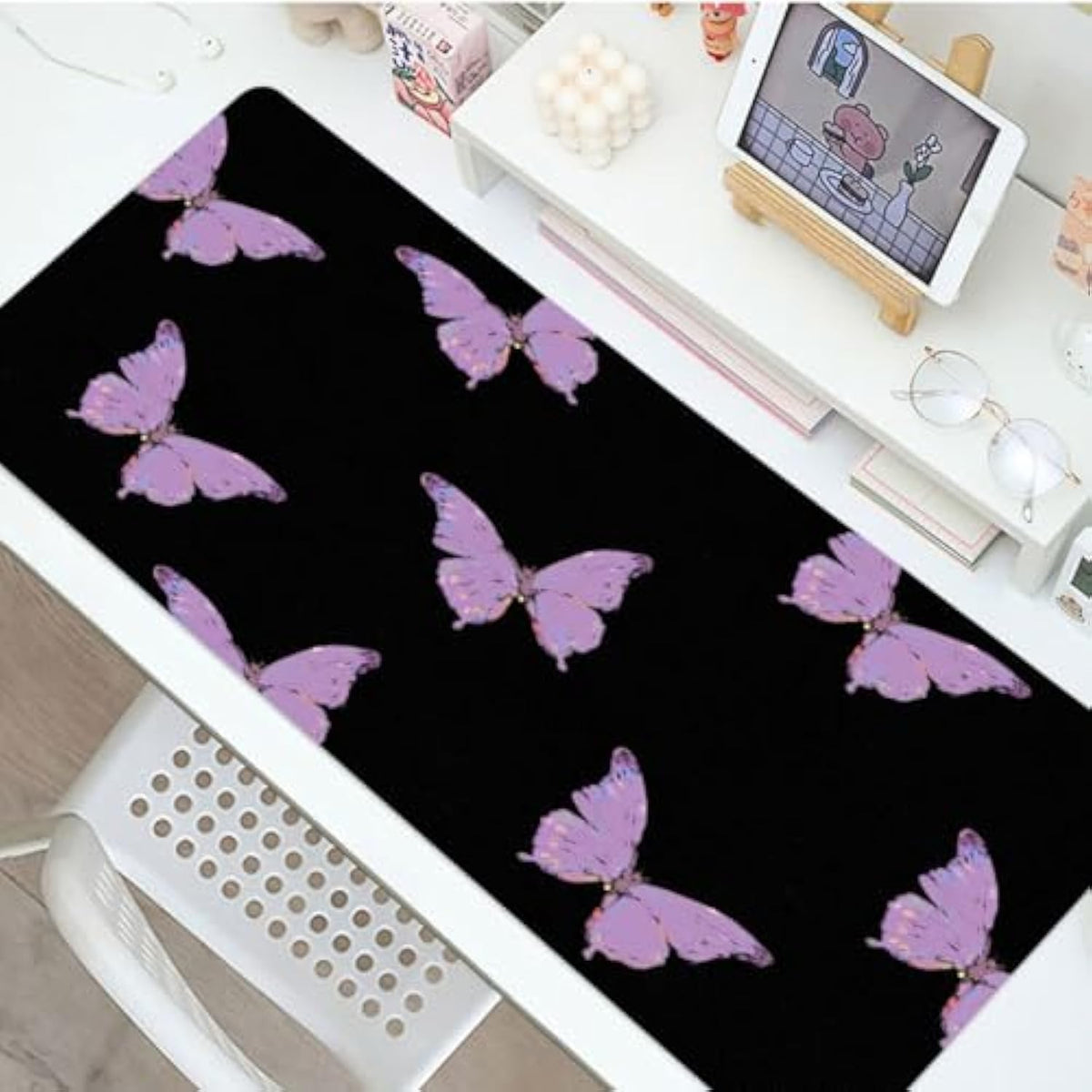 Cow Sunflowers Large Mouse Pad, Pu Leather Desk Protector, Non-Slip Computer Writing Mat, Gaming Keyboard Mouse Pad, Office Accessories