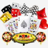 Casino Theme Party Balloons 19pcs Red Black Gold Poker Vegas Decorations