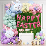 141 Pcs Happy Easter Balloon Arch Kit, Easter Garland Party Supplies Decorations, Spring Bunny Birthday Party Balloon Arch, Color Balloons Arch Kit For Baby Shower Party Supplies