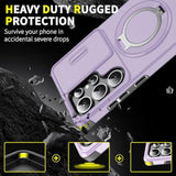 Purple Samsung Galaxy S22 Ultra 5G Shockproof Phone Case with Artistic Design