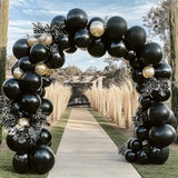 108pcs Black Double Stuffed Balloons Various Sizes Garland Arch Kit Party