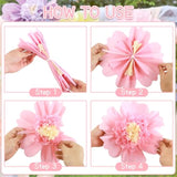 Pastel Paper Flowers 6Pcs Large Tissue Paper Flowers Decoration For Wall 12 Inch Giant Crepe Flowers For Spring Garden Backdrop Pastel Birthday Easter Wedding Party Bulletin Board