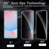 [2+2 Pack] Privacy Screen Protector for Samsung Galaxy S24 FE, Anti-Spy Shatterproof Tempered Glass with Camera Lens Tempered Glass 9H Hardness