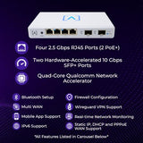 Route10 | 10 Gig Multi-Wan Router | High-Performance Qualcomm Quad-Core Hardware-Accelerated Vpn Router | 2 10 Gbps Sfp+ And 4 2.5 Gbps Ports | Real-Time Stats | Load Balancing | 40W Poe+