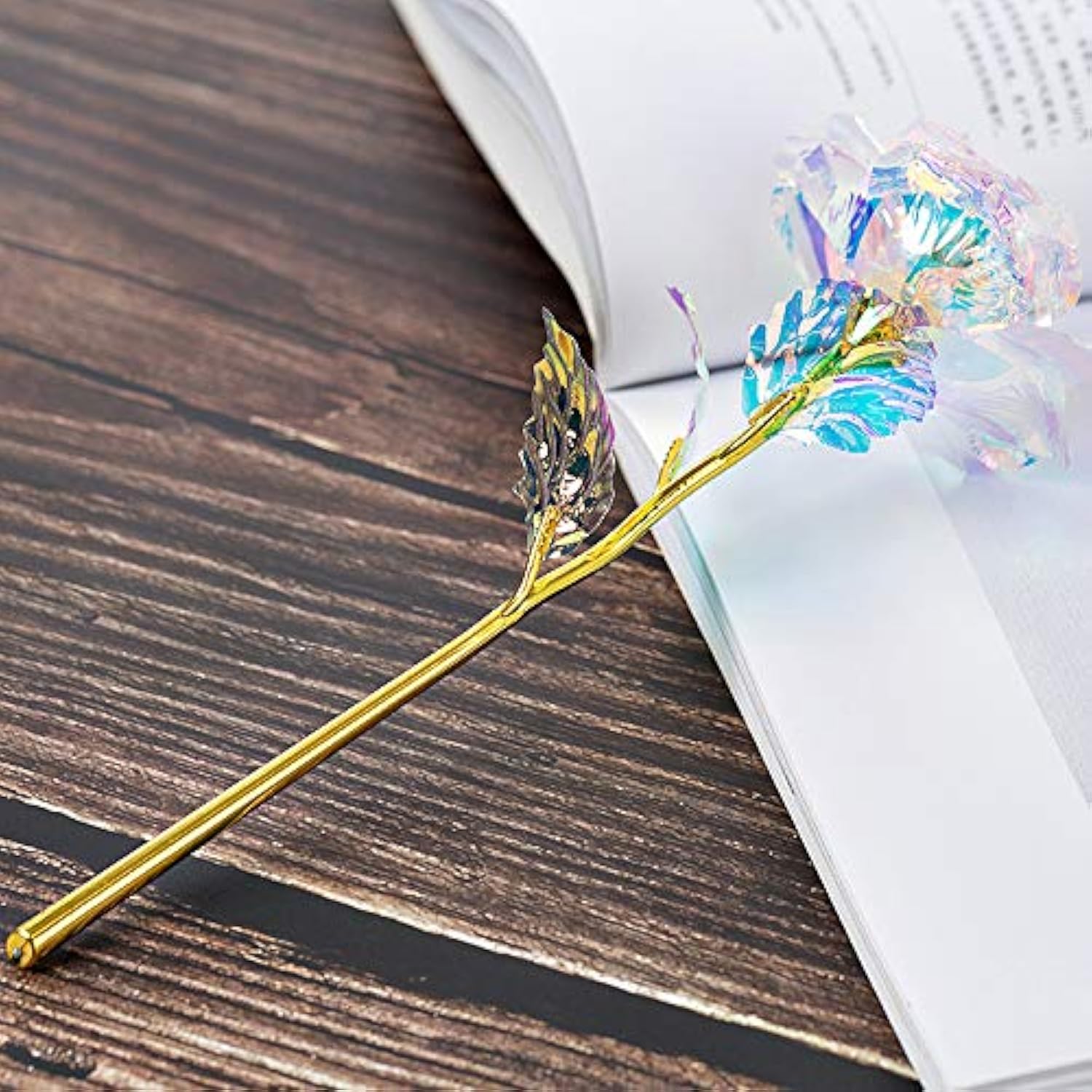 10 Pcs 24K Galaxy Rose Glass Flowers Colorful Gold Rose Artificial Flowers Best Gifts For Mother'S Day Thanksgiving Valentine'S Day Girl'S Birthday Party