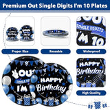 96pcs 10th Birthday Party Plates and Napkins, Blue and Black 10th Birthday Decorations for Boys Girl Double Digits 10 Birthday Party Dessert Plates, Happy 10 Years Old Tableware Decor, Serves 24