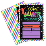 Bounce House Birthday Party Invitations, Trampoline Jump Invites, Teenagers Party Decorations - 20 Cards With Envelopes (001)