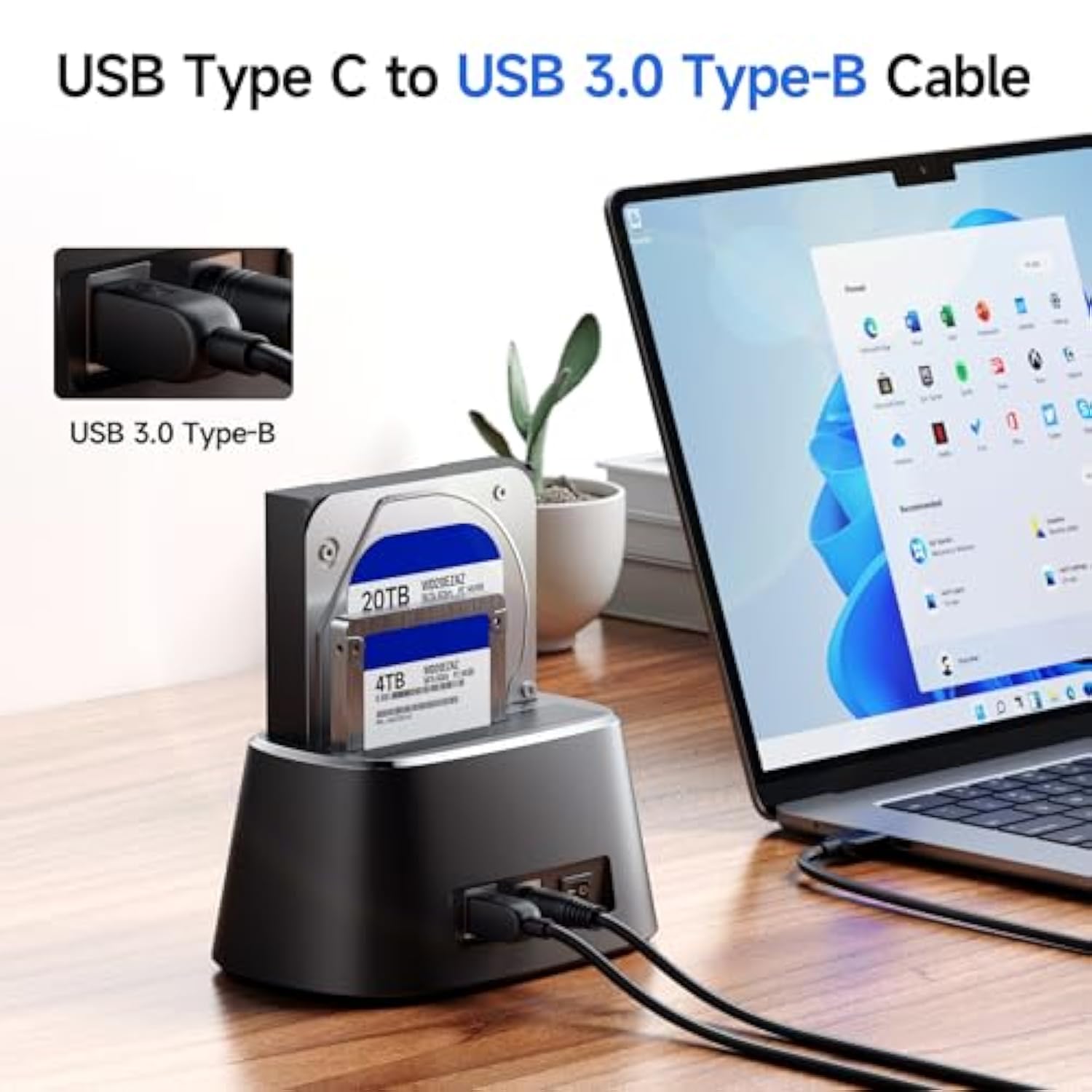 Cable Matters USB C to USB B 3.0 Cable - 3.3ft, USBB to USBC Cable with Type-B 3.0 Connector, Black