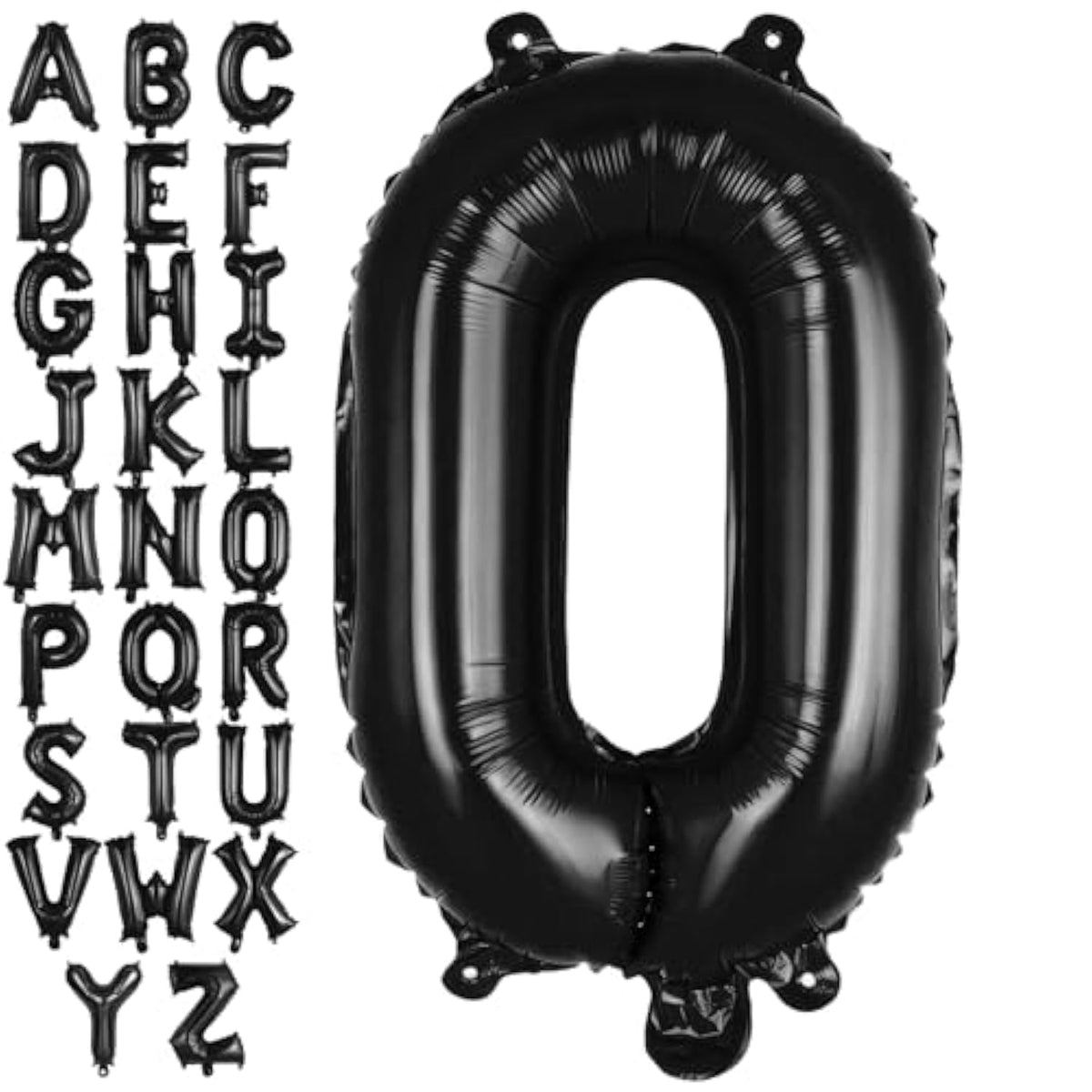 Black Letter O Balloons, 40 Inch Large Foil Letter Balloons, Custom Phrase Balloon For Birthday Party Wedding Anniversary Decoration (Black O)