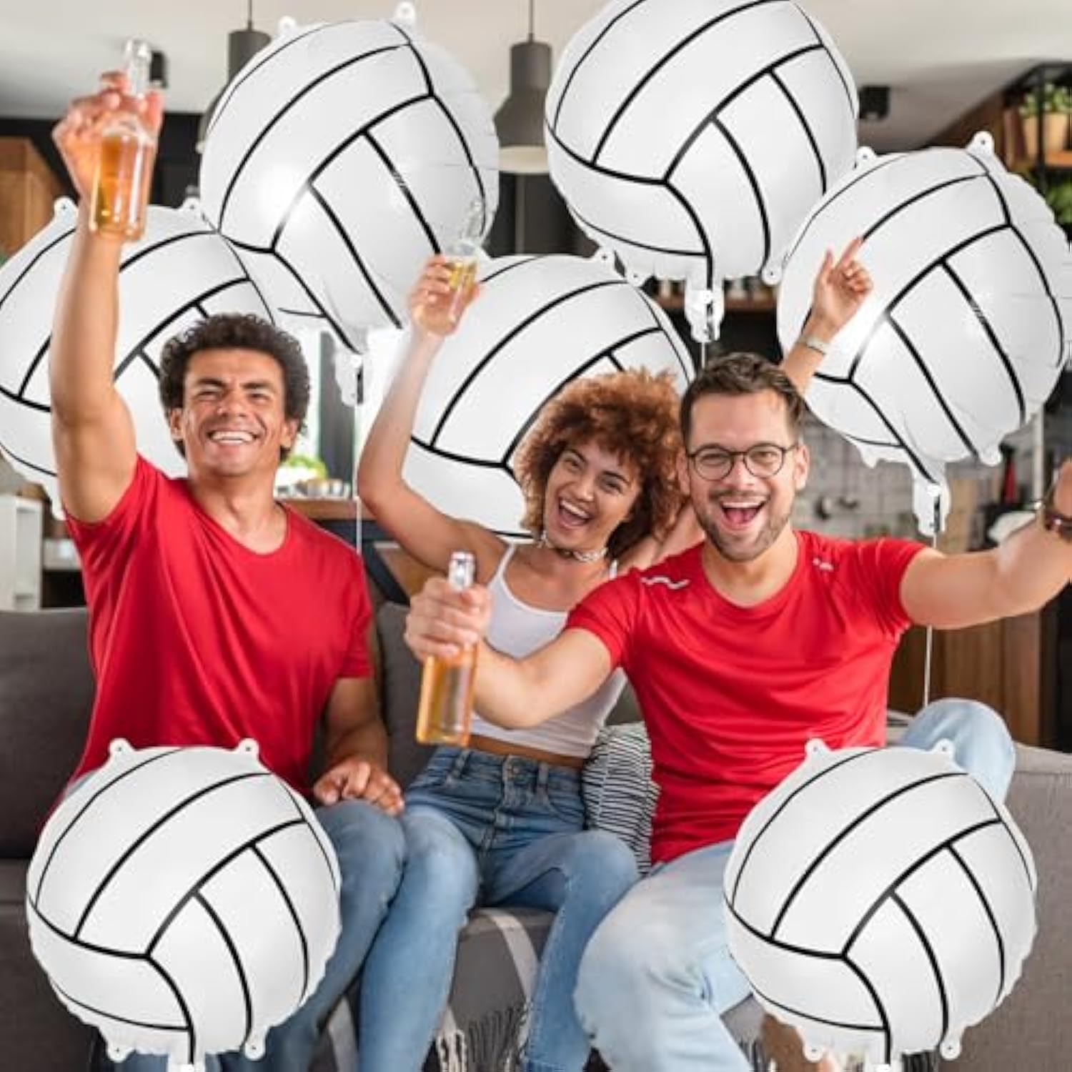 12 Pcs Volleyball Balloons,18 Inch Volleyball Foil Balloons,Volleyball Party Decorations Sports Mylar Balloon For Sports Theme Party Supplies (Volleyball)